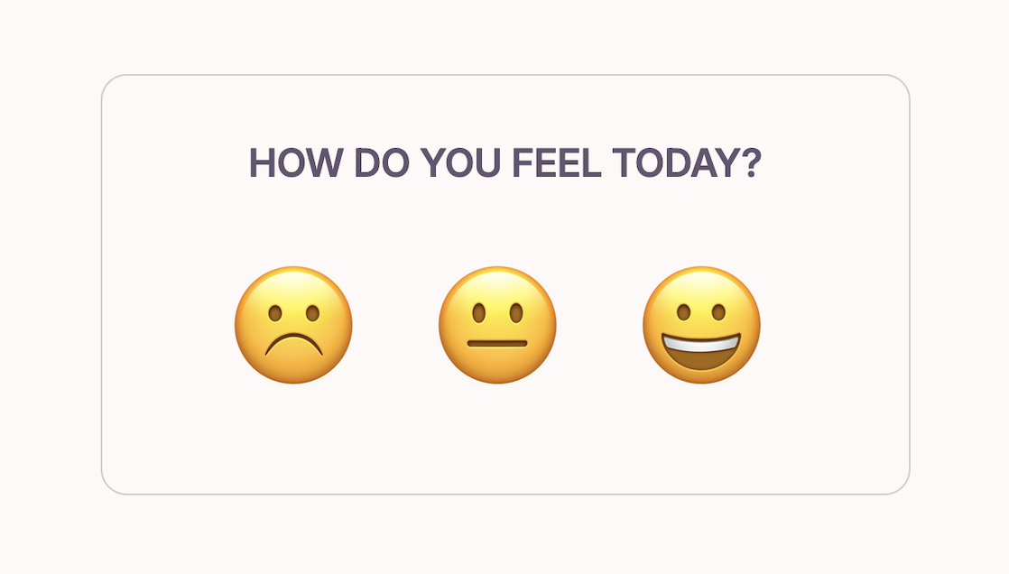 Daily mood check-in with emoji selection